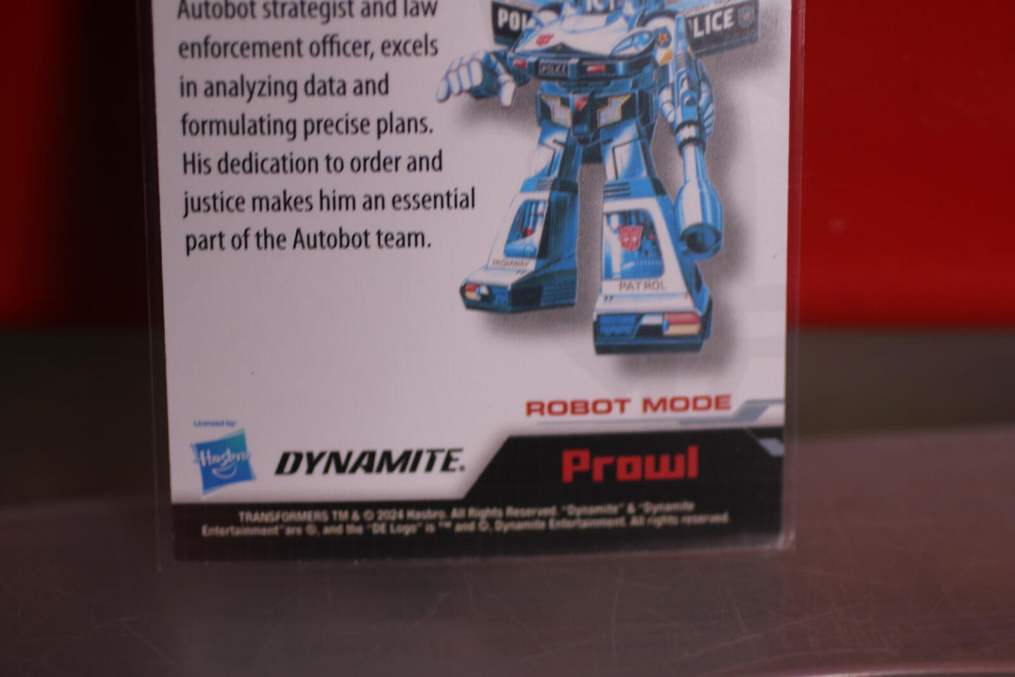 Transformers 40th Anniversary Trading Card - Prowl Robot Mode 2024 dYNAMITE