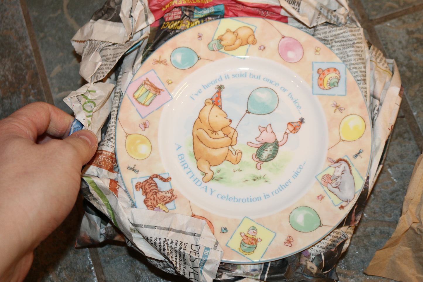 Lot Of 5 Royal Doulton 2001 Disney Winnie The Pooh Birthday Collection Plate