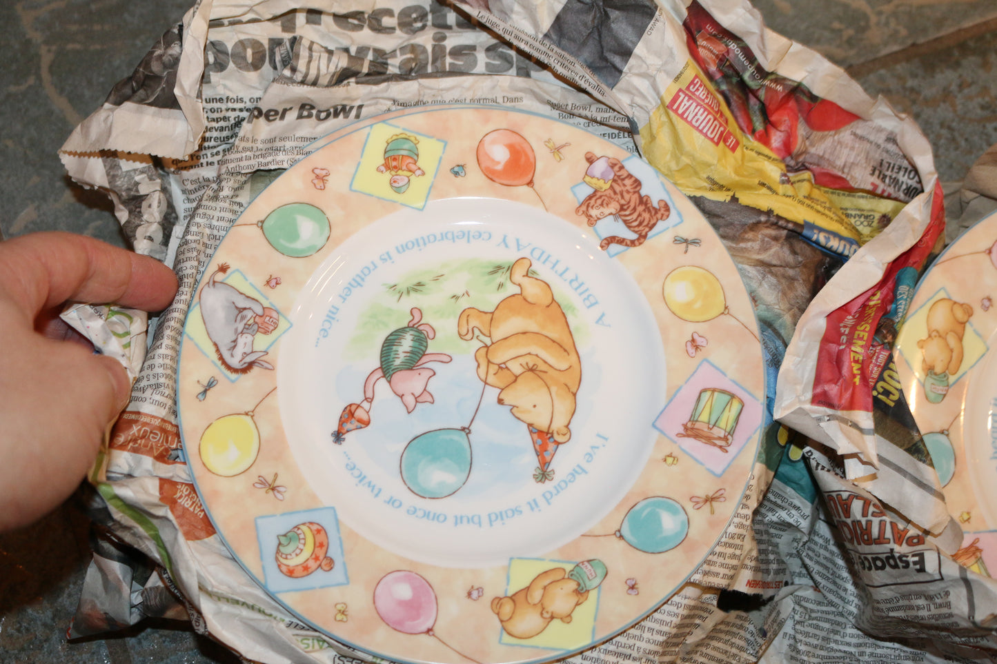 Lot Of 5 Royal Doulton 2001 Disney Winnie The Pooh Birthday Collection Plate