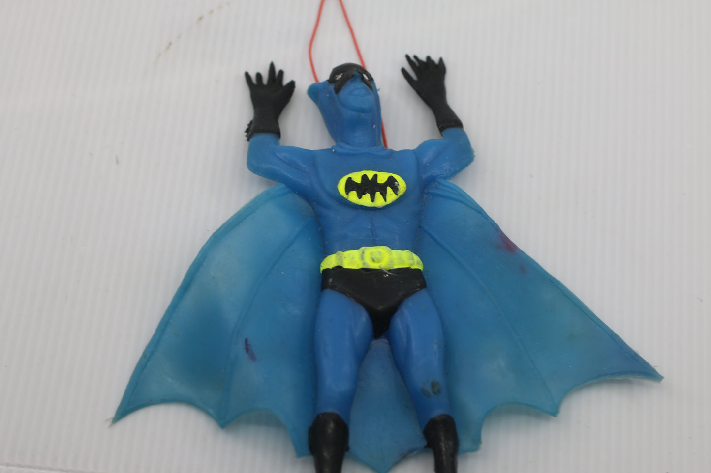 Vintage Batman PVC Hanging Figure Blue Cape Red String 1970s–1980s DC Comics #1