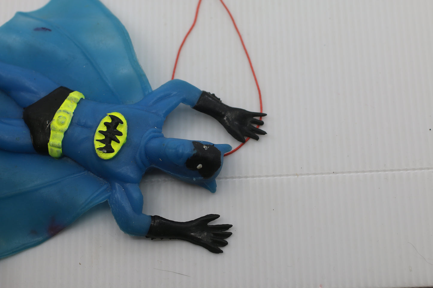 Vintage Batman PVC Hanging Figure Blue Cape Red String 1970s–1980s DC Comics #1