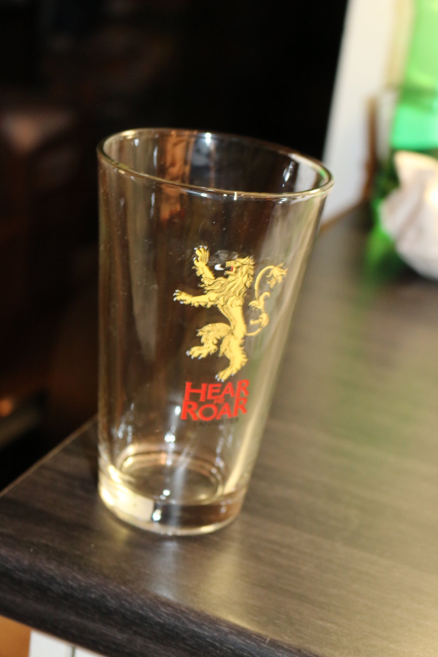 hear roar drinking glass game of thrones lannister