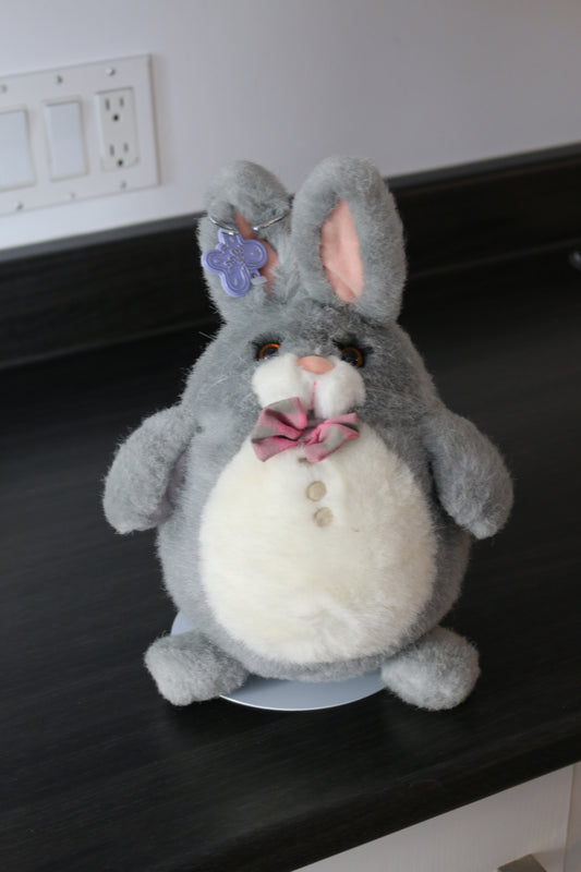Vintage Rabbit Plush Russ Bumby Gray Easter Bunny Stuffed Animal