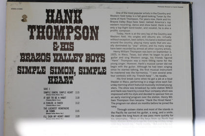 Hank Thompson & His Brazos Valley Boys - Simple Simon, Simple Heart Vinyl Record