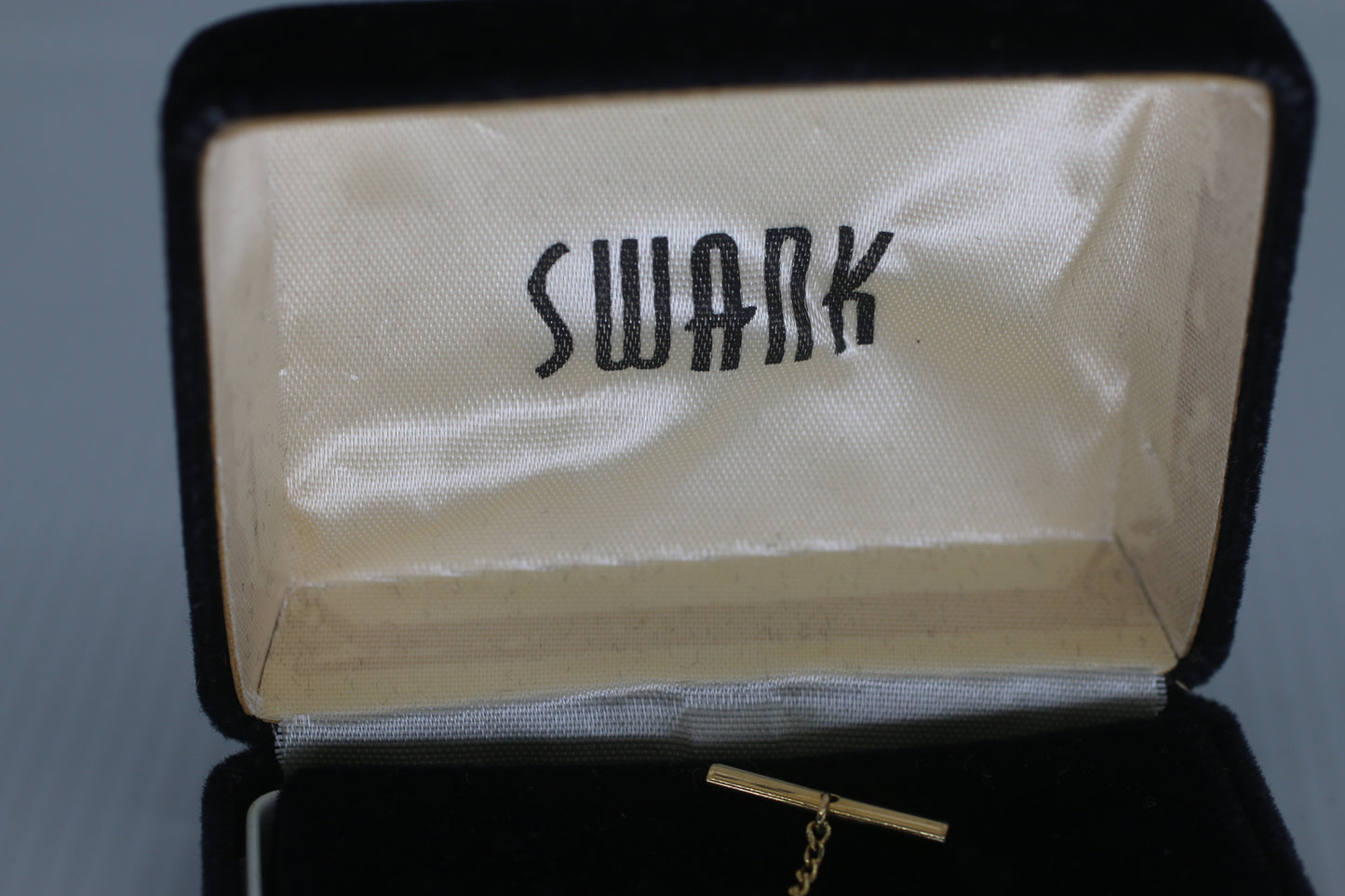 Vintage Gold Tone Cufflinks & Tie Pin Set with Faceted Amber Champagne Stone