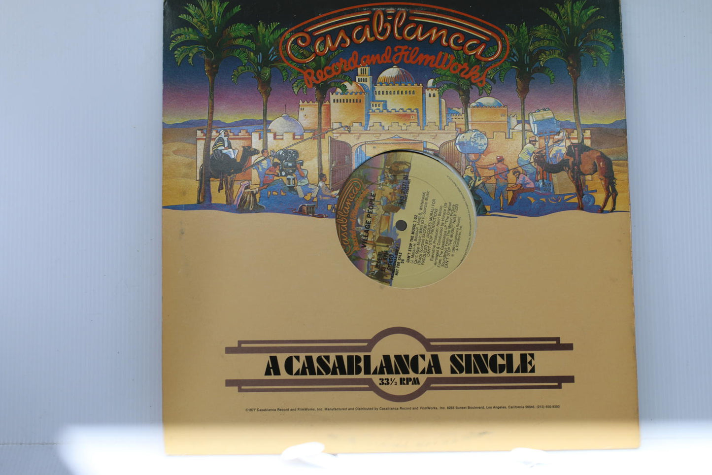 A Casablanca Single 33⅓ RPM Vinyl Record and film work