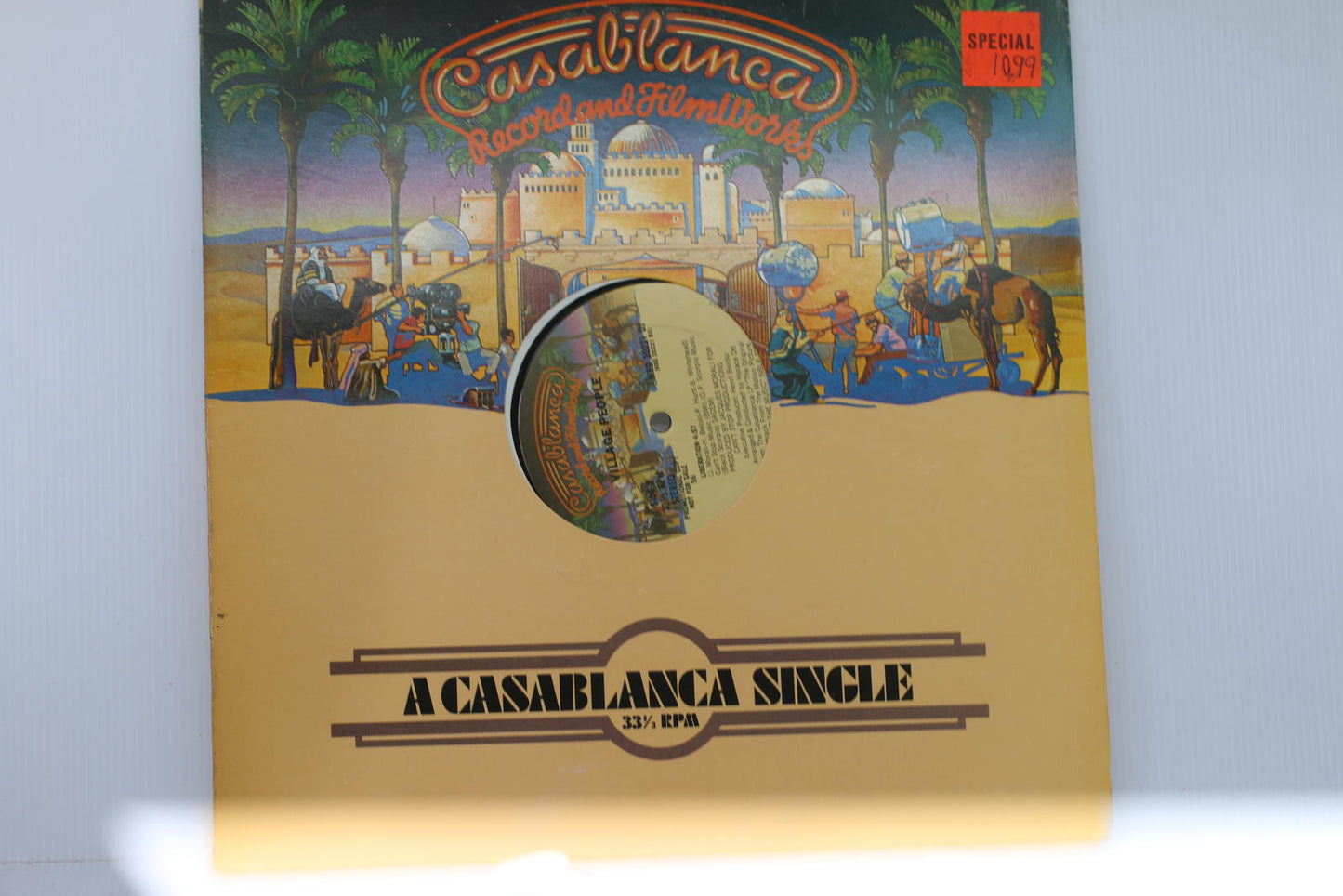 A Casablanca Single 33⅓ RPM Vinyl Record and film work