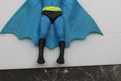 Vintage Batman Hanging Figure Blue Cape Rubber Toy – DC Comics – Made in China – 1970s–1980s