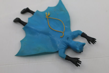 Vintage Batman Hanging Figure Blue Cape Rubber Toy – DC Comics – Made in China – 1970s–1980s