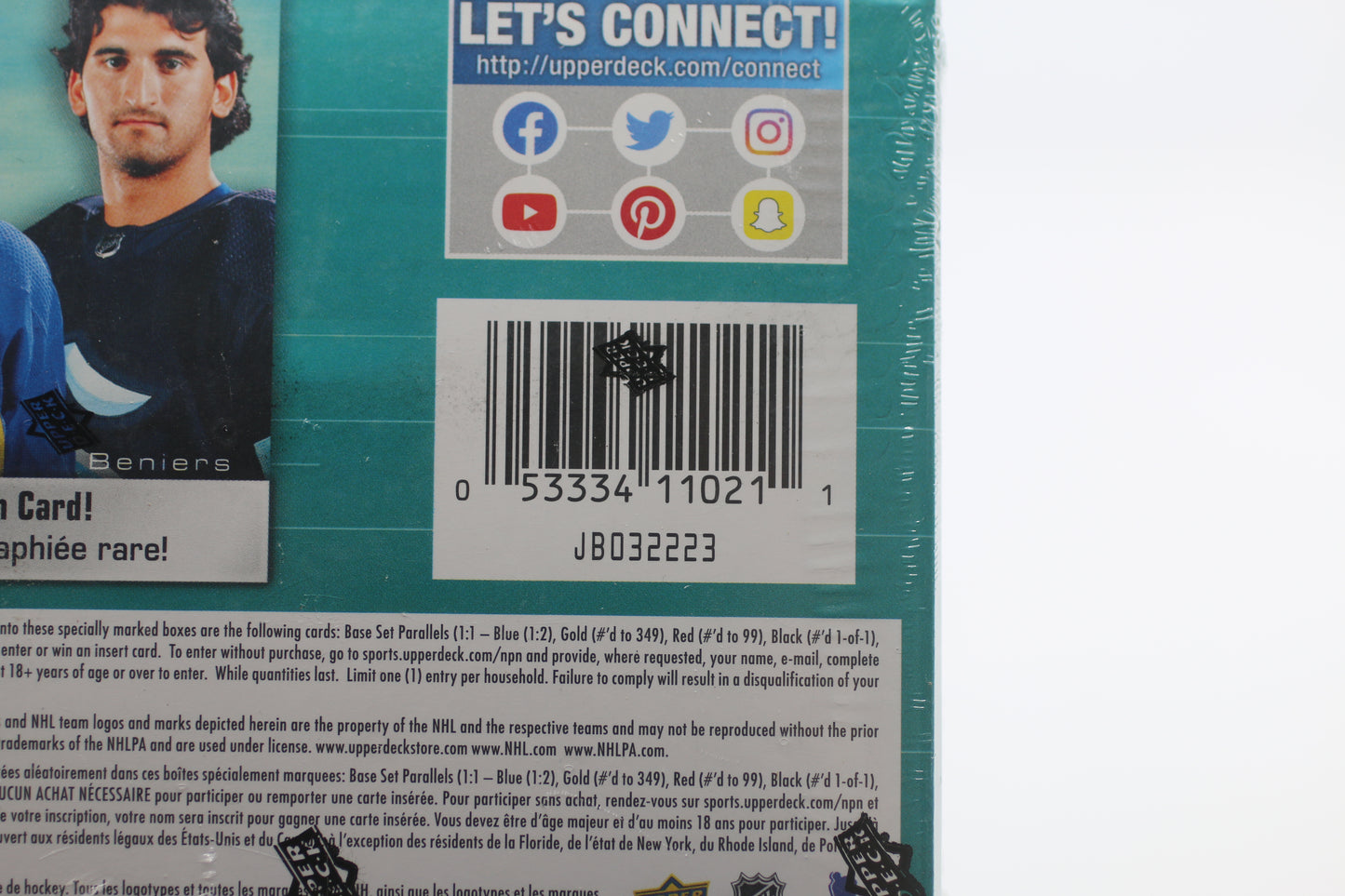 Upper Deck Jeu de cartes de hockey Star Rookies 2022-23 factory sealed box