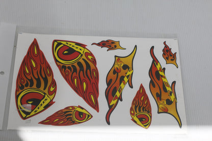 Set of Flame and Eye Graphic Stickers Stels 50 brand new sealed never opened