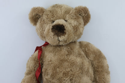 Vintage Maxwell the Bear Plush Teddy Bear Brown with Red Ribbon – Soft Stuffed Animal