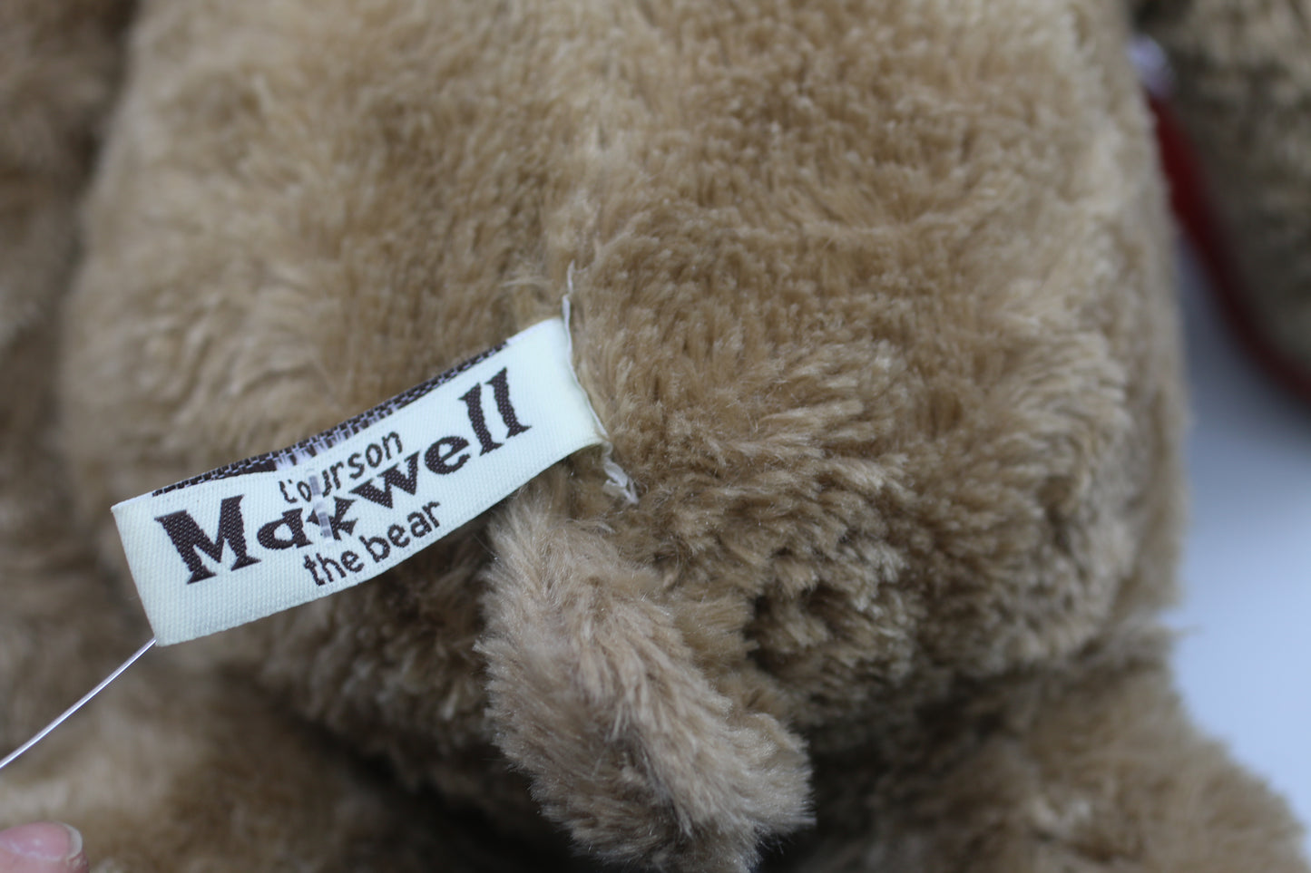 Vintage Maxwell the Bear Plush Teddy Bear Brown with Red Ribbon – Soft Stuffed Animal