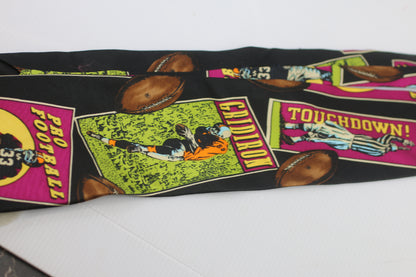 100% Silk Football Tie Handmade Vibrant Colors Mens Tie Game Day Gear NICE