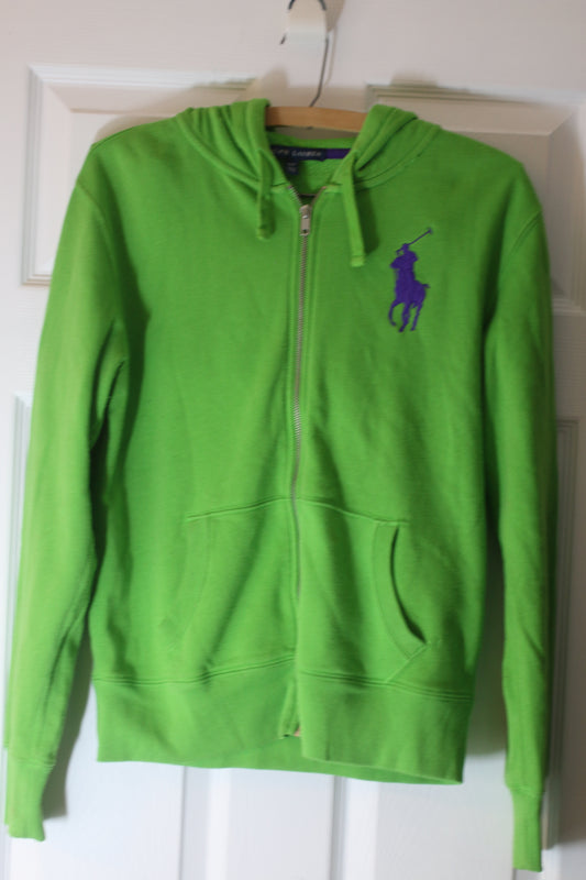 Ralph Lauren Polo Full Zip Hoodie Green Purple Pony – Men’s Medium