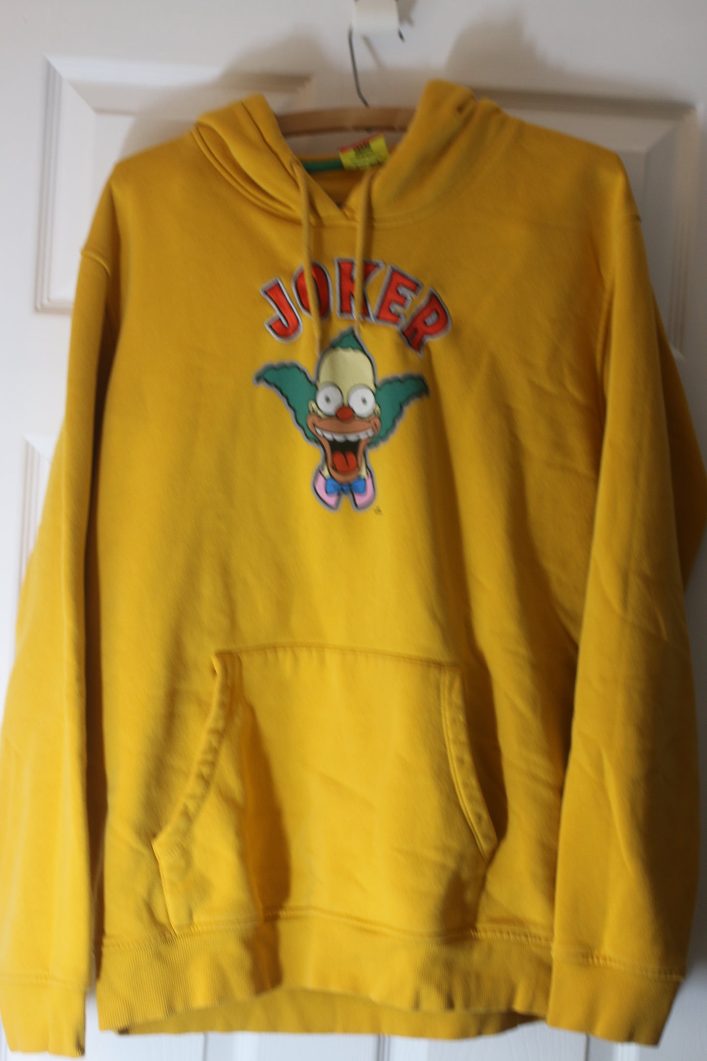 The Simpsons Krusty Joker Yellow Hoodie – 20th Television – Size XL – Used