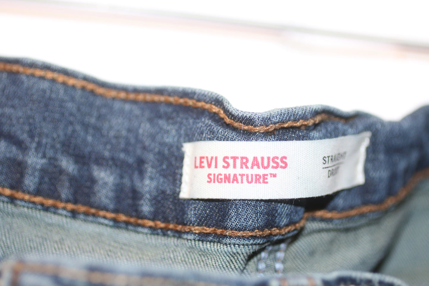 Levi Strauss Signature Straight Leg Jeans Dark Blue Denim W34 L34