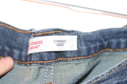 Levi Strauss Signature Straight Leg Jeans Dark Blue Denim W34 L34