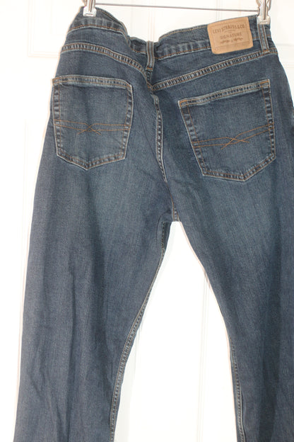 Levi Strauss Signature Straight Leg Jeans Dark Blue Denim W34 L34