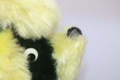 Vintage 1960s Plush Poodle Dog Toy Green Yellow Best Made Toys Canada