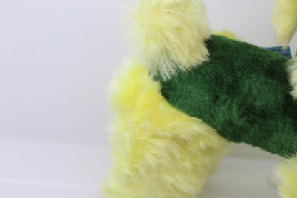 Vintage 1960s Plush Poodle Dog Toy Green Yellow Best Made Toys Canada