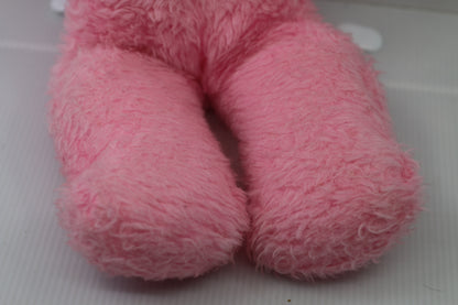 Vintage 1950s Pink Plush Baby Doll Rubber Face Mohair Hair Rare Stuffed Toy