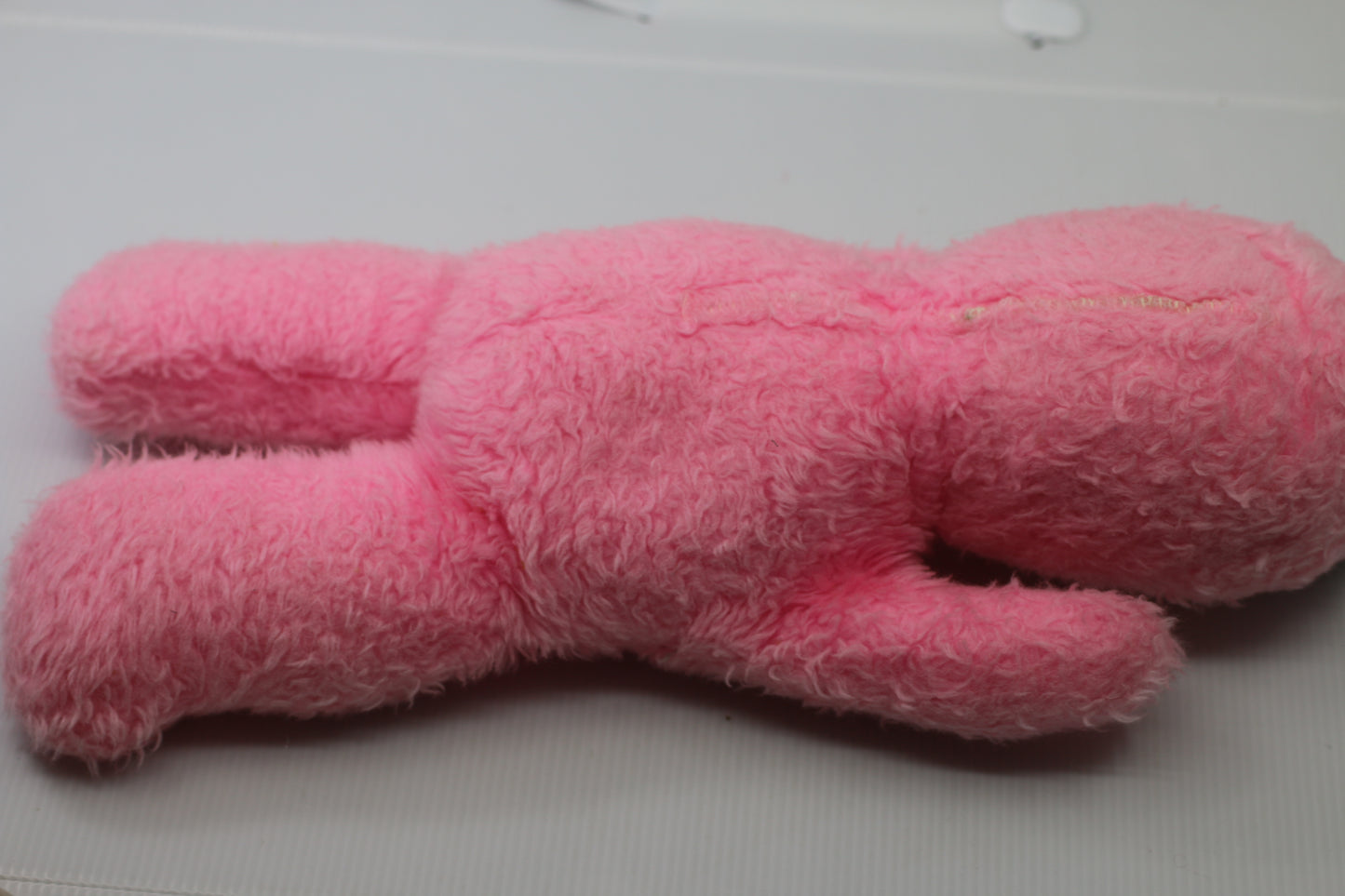 Vintage 1950s Pink Plush Baby Doll Rubber Face Mohair Hair Rare Stuffed Toy