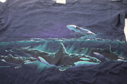 Vintage 90s sea world Gildan Size Medium Orcas T-Shirt