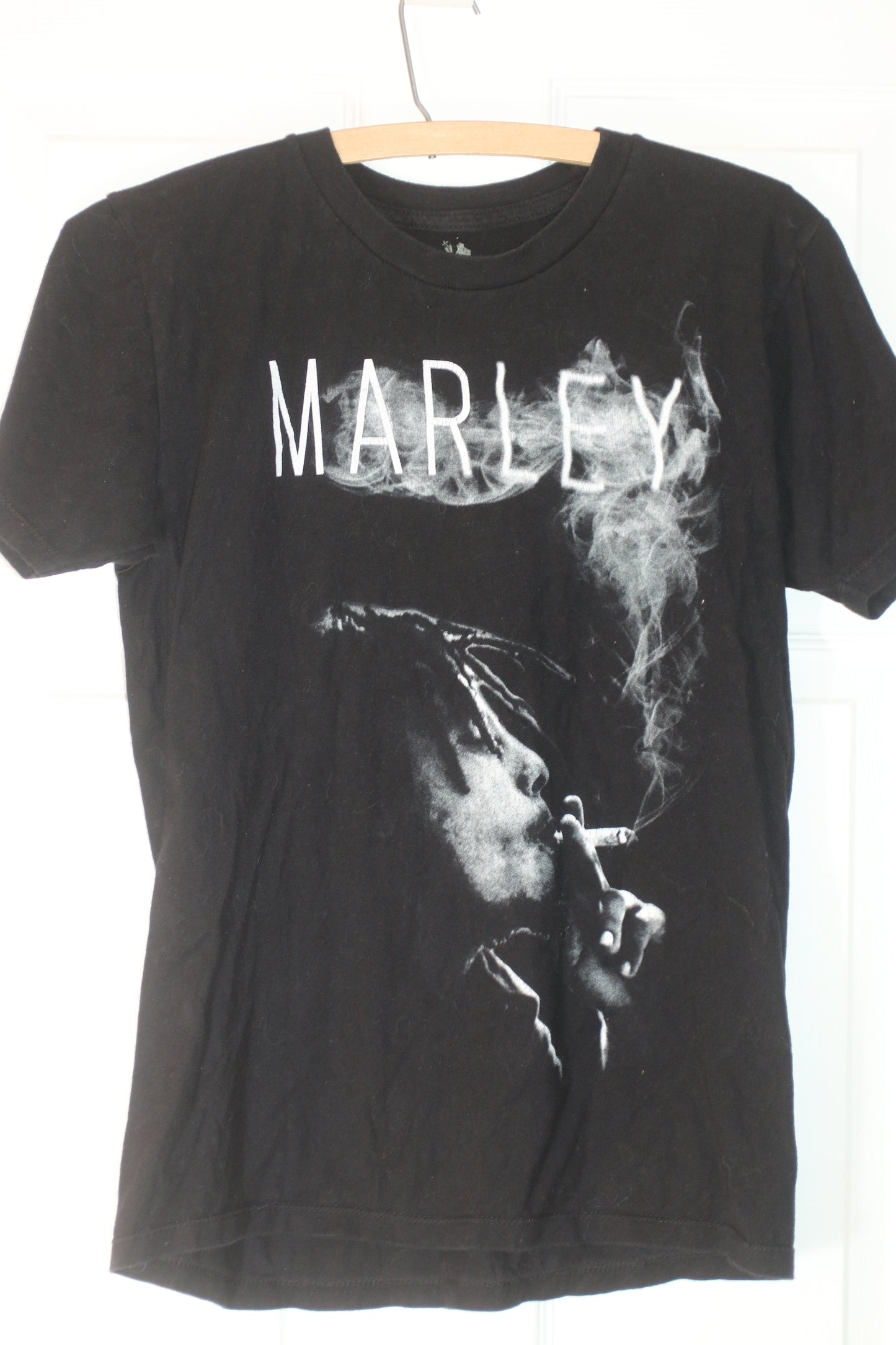 Bob Marley Zion Rootswear T-Shirt Black Smoking Print Reggae Mens Size S