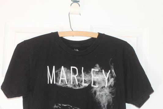 Bob Marley Zion Rootswear T-Shirt Black Smoking Print Reggae Mens Size S