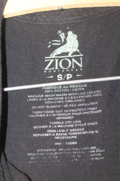 Bob Marley Zion Rootswear T-Shirt Black Smoking Print Reggae Mens Size S