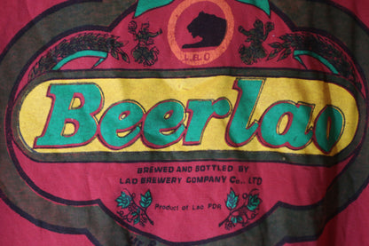 Burton Menswear Beerlao T-Shirt Red Laos Beer Graphic Mens Tee