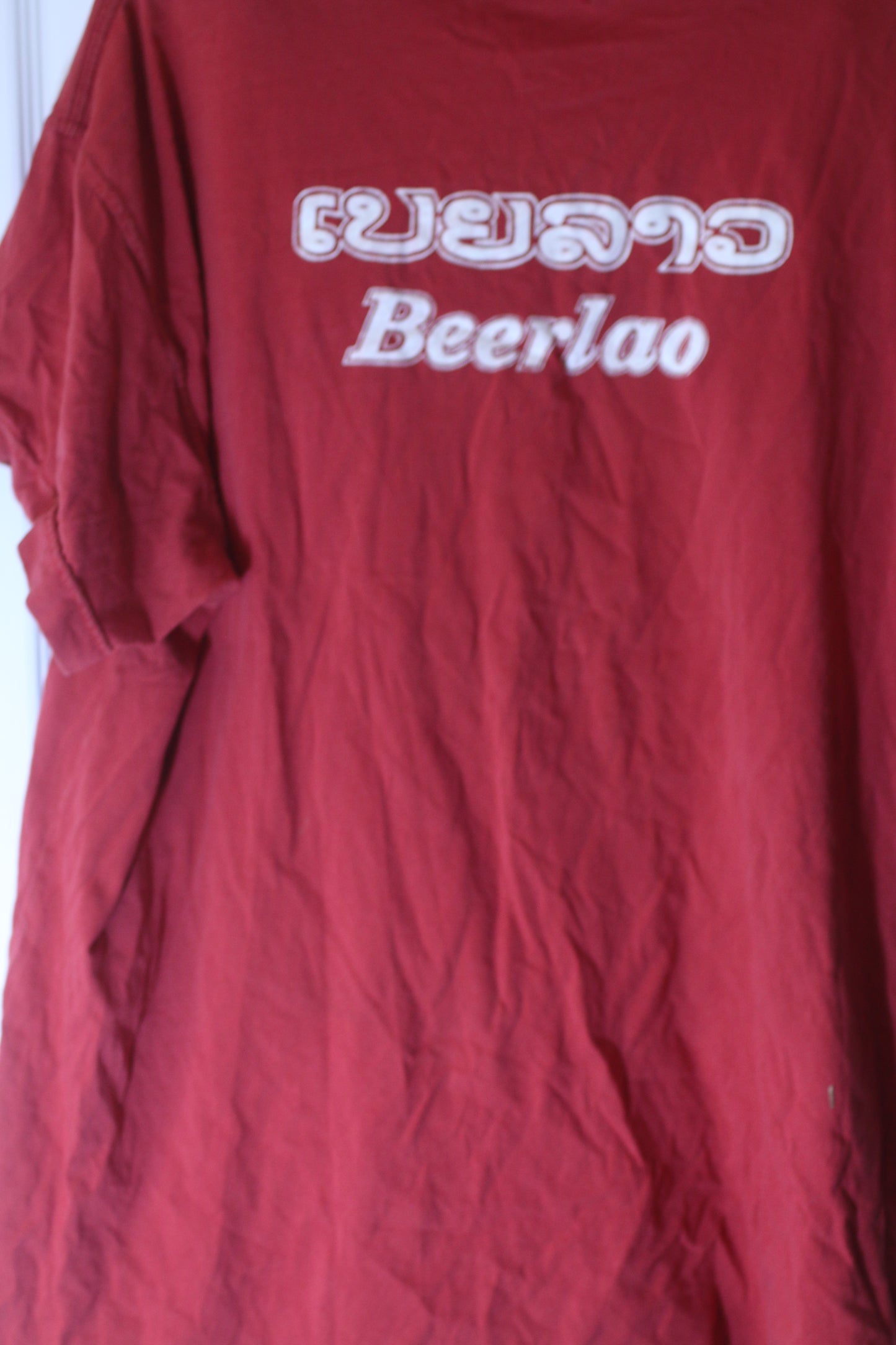 Burton Menswear Beerlao T-Shirt Red Laos Beer Graphic Mens Tee