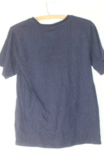 FILA Large Logo All-Over Print T-Shirt Navy Blue XXL Streetwear Classic Woman