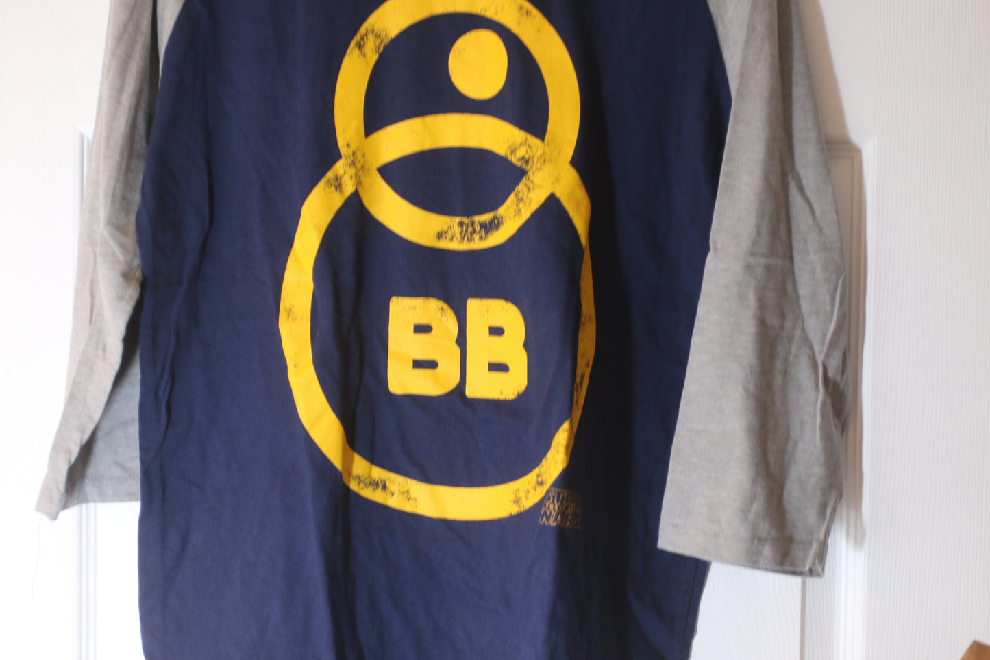 Star Wars BB-8 Raglan 3/4 Sleeve Shirt Navy Grey Large Fifth Sun Lucasfilm