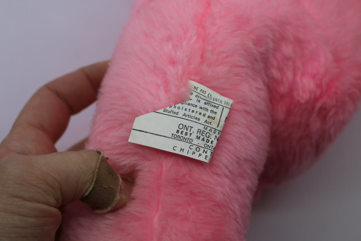 Vintage Pink Teddy Bear Plush Made in Canada Best Made Toys