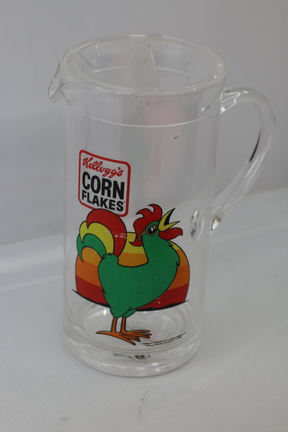 Vintage Kellogg’s Corn Flakes Juicer Pitcher plastic Transparent Rare