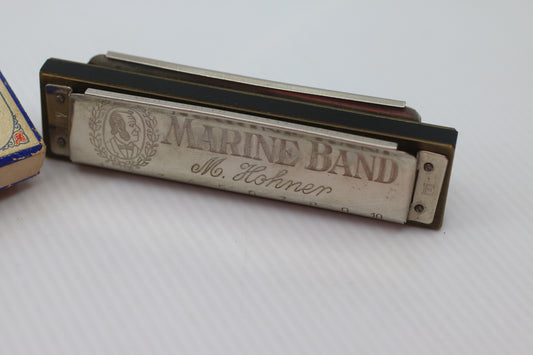 Vintage M. Hohner Marine Band 1896 Harmonica Key of G A440 Made in Germany w/ Box
