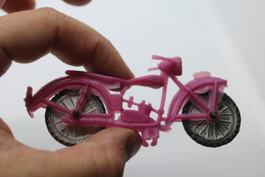 Vintage plastic motorcycle - Magenta bike - Toys of Joy Nadel no figure