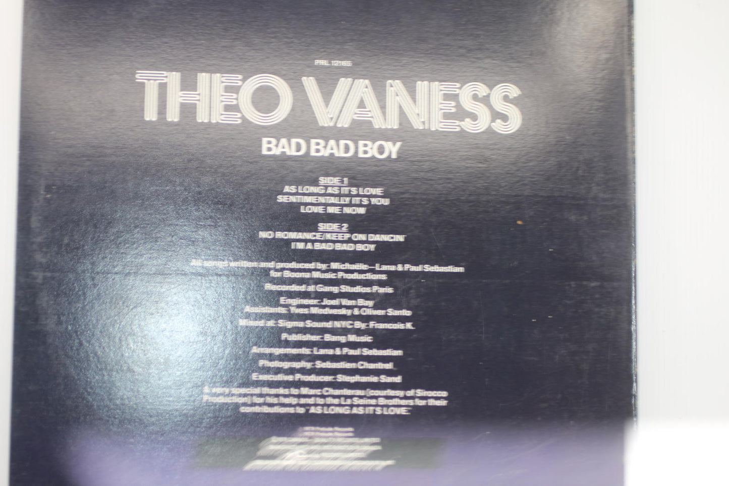 Theo Vaness Bad Bad Boy Vinyl Record Album