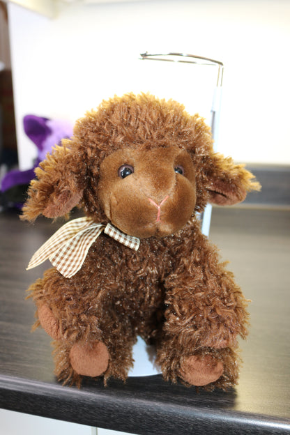 Russ Berrie Lambert Lamb Plush Stuffed Animal Chocolate Brown Shaggy Farm 37272