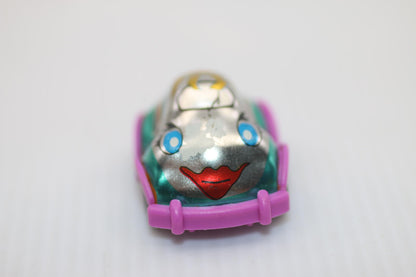 1997 Kinder Surprise Pink Rainbow Girl Chrome & Pink Plastic Miniature Toy Car