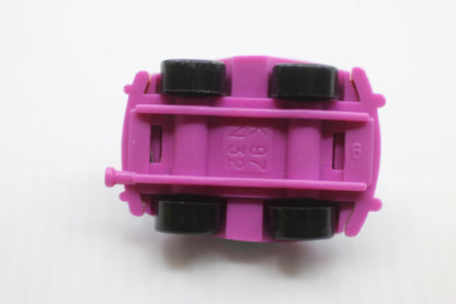 1997 Kinder Surprise Pink Rainbow Girl Chrome & Pink Plastic Miniature Toy Car