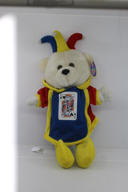Vintage Animal Pals Jester Bear Plush 1995 Kuddle Me Toys King of Spades
