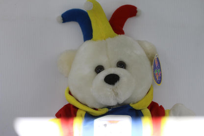 Vintage Animal Pals Jester Bear Plush 1995 Kuddle Me Toys King of Spades