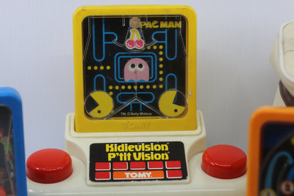 Vintage Tomy Kidievision Manual Handheld Game Pacman Pinball Basketball