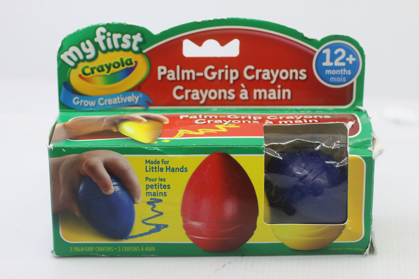 Crayola My First Easy Palm Grip Egg Shaped 3 Crayons in box toys