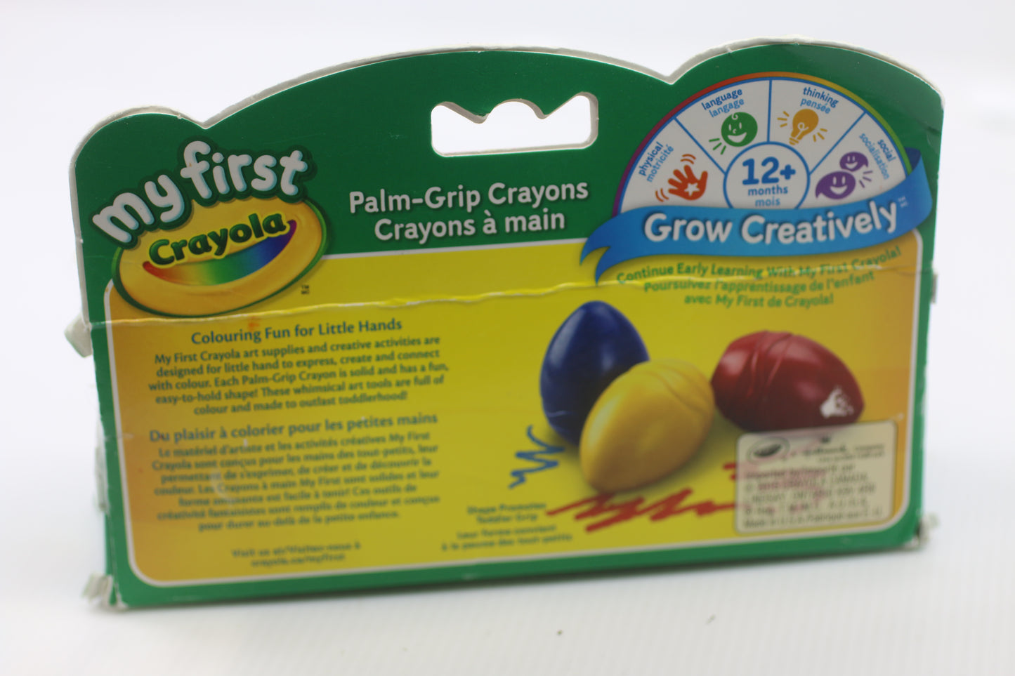 Crayola My First Easy Palm Grip Egg Shaped 3 Crayons in box toys