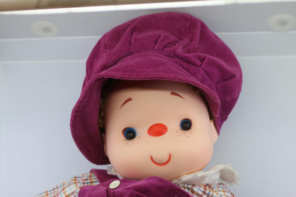 Vtg Doll Ice Cream Boy Yarn Hair, 25” Overalls J Shin Co Plastic 80s, Corduroy