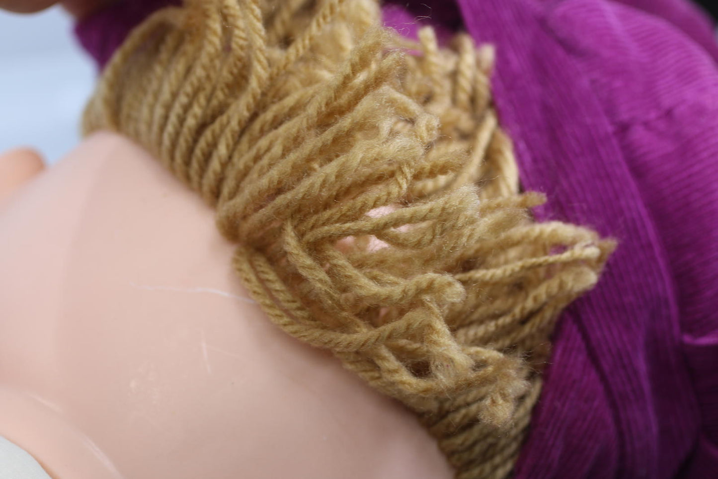 Vtg Doll Ice Cream Boy Yarn Hair, 25” Overalls J Shin Co Plastic 80s, Corduroy